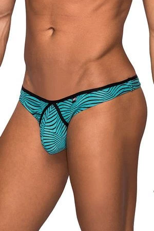 Male Power Sea Blue Radiate Thong Men's 1 Male Power Sea Blue Radiate Thong Men's