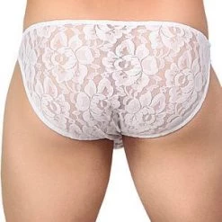 Male Power White Stretch Lace Wonder Bikini Men's