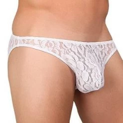 Male Power White Stretch Lace Wonder Bikini Men's