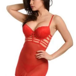 Velvet Kitten Red Strap At Me Chemise