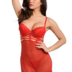 Velvet Kitten Red Strap At Me Chemise