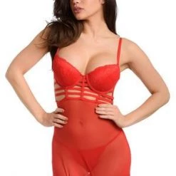 Velvet Kitten Red Strap At Me Chemise