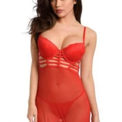 Velvet Kitten Red Strap At Me Chemise