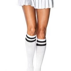 Leg Avenue Hosiery White & Black Athletic Knee Highs