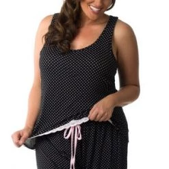 Velvet Kitten Plus Dotted Short PJ