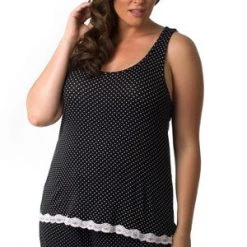 Velvet Kitten Plus Dotted Short PJ