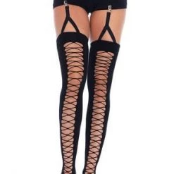 Leg Avenue Hosiery Illusion Lace Up Stockings