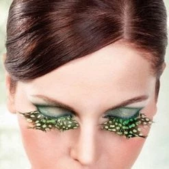 Baci Lingerie Light Green & Black Feather Eyelashes Clearance