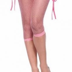 Leg Avenue Footless Industrial Net Tights Light Pink Leggings