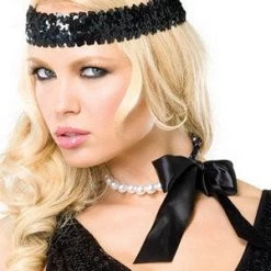 Leg Avenue Accessories Satin Ribbon Pearl Choker