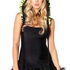 Leg Avenue Animal Print Neon Green Plush Tiger Print Hood