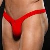 Baci Lingerie Men's Red Microfiber Low Rise Zip Thong
