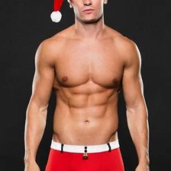 Baci Lingerie Men's Two Piece Santa Set