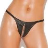 Elegant Moments Sexy Leather Peek-A-Boo G-String