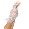Leg Avenue White Fingerless Lace Ruffle Gloves