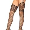Leg Avenue Hosiery Garter Belt Lace Top Fishnets