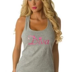 Grey/Pink Diva Tank Top