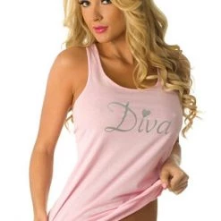 Pink/Silver Diva Tank Top