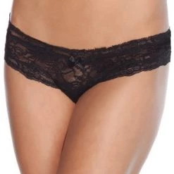 LingerieDiva Black Floral Print Lace Crotchless Panty 5 LingerieDiva Black Floral Print Lace Crotchless Panty