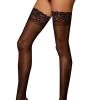 Dreamgirl (VI) Thigh Highs Black Sheer Lace Top Thigh High