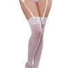 Dreamgirl Queen White Sheer Thigh High