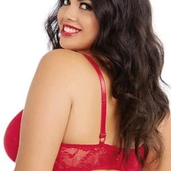 Dreamgirl Queen Red Lace Shelf Bra Plus Size