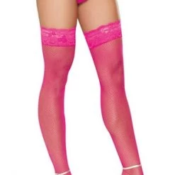 Dreamgirl Hot Pink Fishnet Thigh High Hosiery