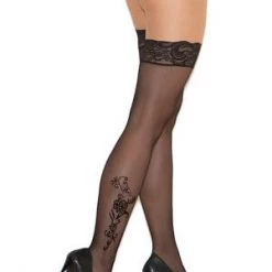Elegant Moments Floral Decor Thigh Hi Hosiery