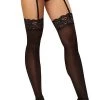 Dreamgirl Sheer Thigh High With Lace Top Thigh Highs