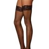 Dreamgirl Black Fishnet Lace Top Thigh High