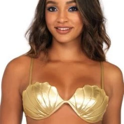 Leg Avenue Gold Mermaid Shell Bra