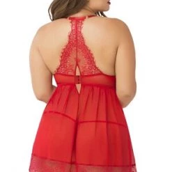 Seven 'til Midnight Queen Bed Of Roses Babydoll Set Plus Size