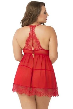 Seven 'til Midnight Queen Bed Of Roses Babydoll Set Plus Size 2 Seven 'til Midnight Queen Bed Of Roses Babydoll Set Plus Size