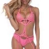 G World Intimates Lingerie Neon Pink Daringly Strappy Teddy