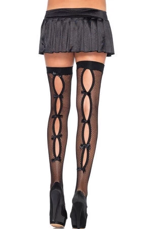 Leg Avenue Hosiery Bow Backseam Thigh Highs 1 Leg Avenue Hosiery Bow Backseam Thigh Highs