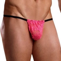 Male Power Hot Pink Lace Posing Strap