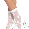 Leg Avenue Socks Sheer Daisy Anklets