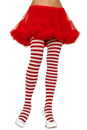 Leg Avenue White And Red Striped Tights 1 Leg Avenue White And Red Striped Tights