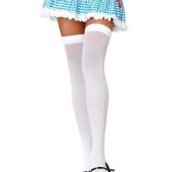 Leg Avenue White Opaque Diva Thigh High Plus Size Hosiery