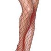 Leg Avenue Hosiery Red Fence Net Thigh Highs In Purple