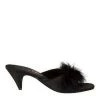 Ellie Shoes  Shoes & Boots Black Satin Maribou Slippers