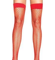Leg Avenue Red Industrial Net Thigh Highs Hosiery