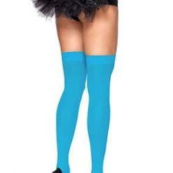 Leg Avenue Blue Nylon Thigh Highs Hosiery
