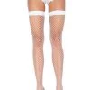 Leg Avenue Hosiery White Industrial Net Thigh Highs