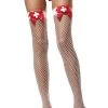 Leg Avenue Net Thigh High With Bow And Nurse Badge