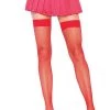 Leg Avenue Hosiery Red Fishnet Thigh High