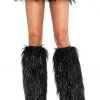 Leg Avenue Leggings Black/Silver Furry Lurex Leg Warmers