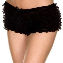 Music Legs Sexy Black Ruffled Tanga Short Panties