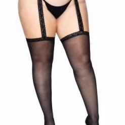 Leg Avenue Black Back Seam Diva Garter Belt Stocking