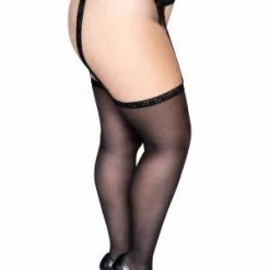 Leg Avenue Black Back Seam Diva Garter Belt Stocking